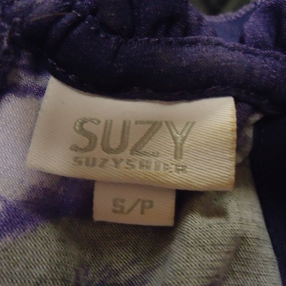 Suzy Shier Small Purple Yoke Neckline Mini Dress - Picture 7 of 7